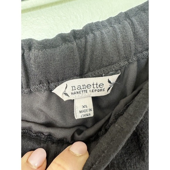 Nanette Lepore Skirt Size XL Black Tiered Midi Flowy Boho Church Office Modest‌ - Picture 4 of 7